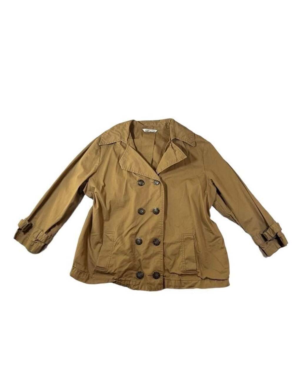 Old Navy Short Cropped Tan Trench Jacket Sz m
